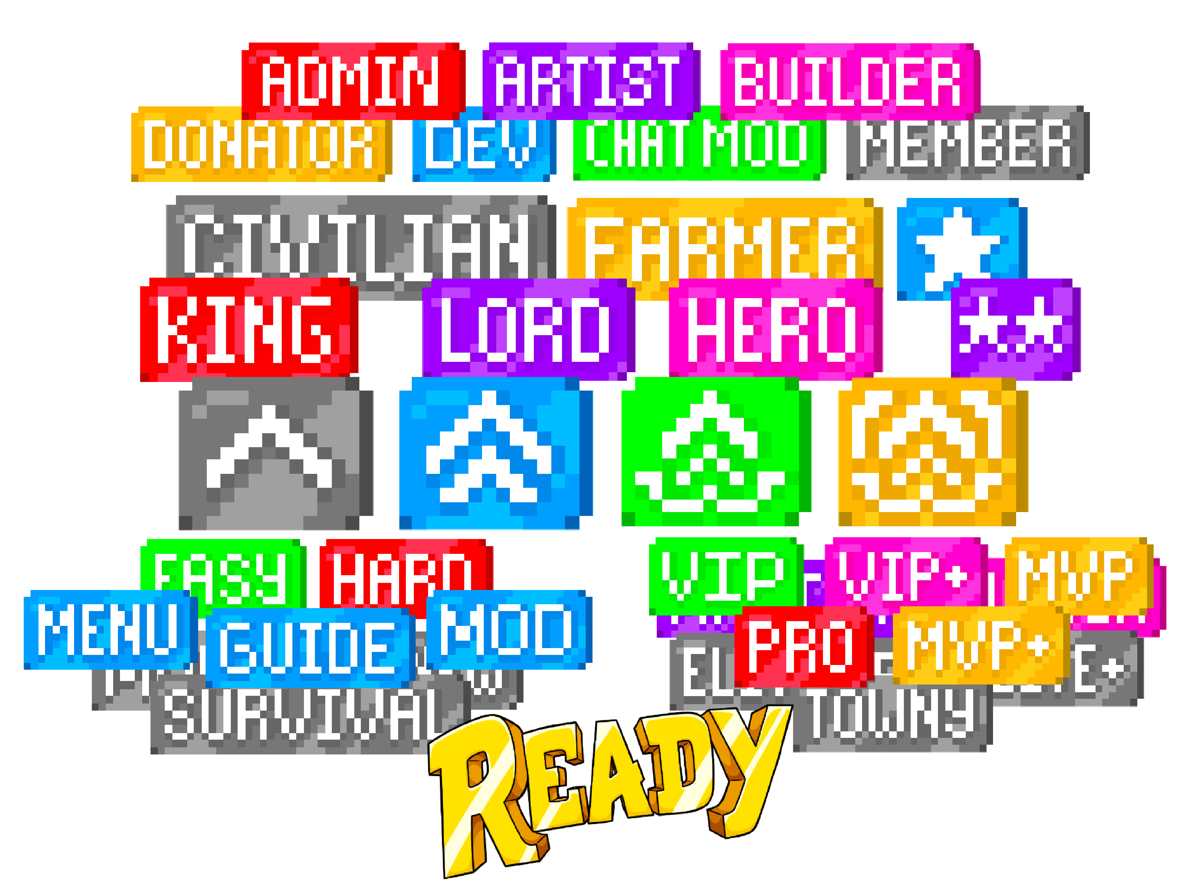Custom Tag Icons - Textured Ranks ReadyArtShop Minecraft Prefixes