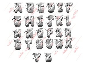 3D Hand-Drawn Alphabet Server Icons - ReadyArtShop